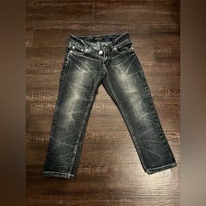 Low hip Dark Denim Jeans 3/4 length Women’s XS
